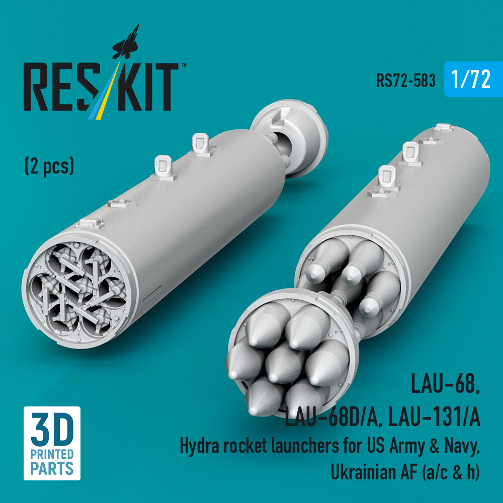 LAU-68, LAU-68D/A, LAU-131/A Hydra rocket launchers for US Army & Navy, Ukrainian AF (a/c & h) (2 pcs) (3D Printed)