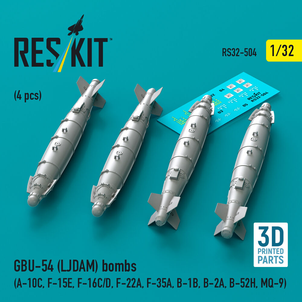 GBU-54 (LJDAM) bombs (4 pcs) (A-10C, F-15E, F-16C/D, F-22A, F-35A, B-1B, B-2A, B-52H, MQ-9) (3D Printed)