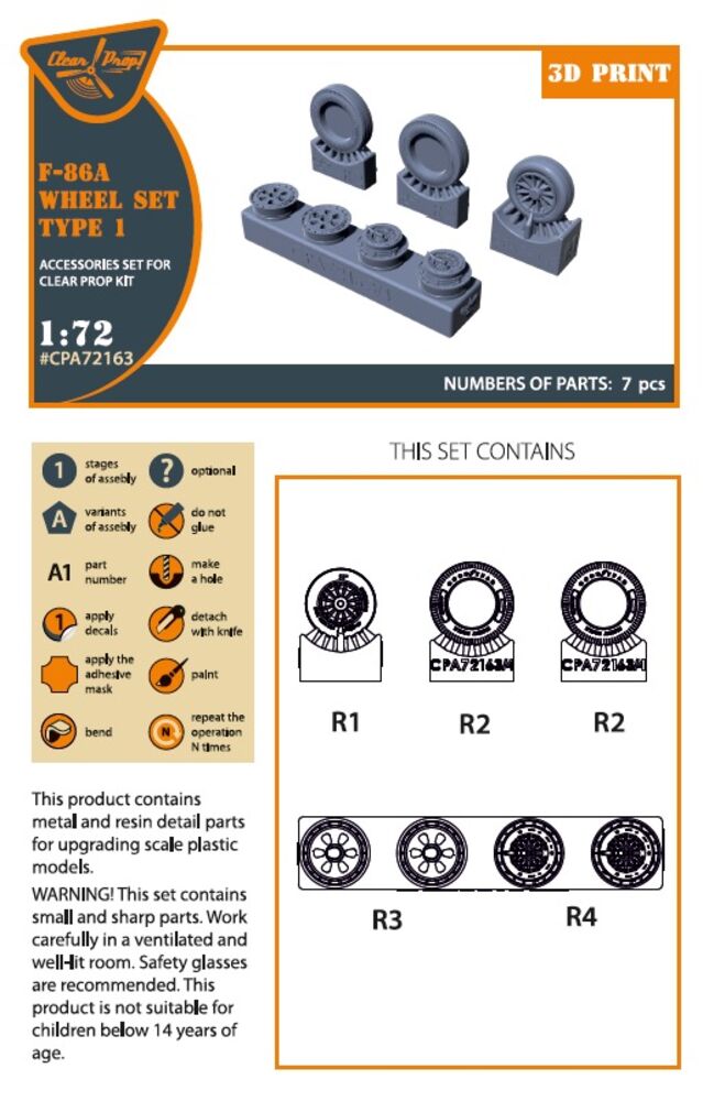 F-86A wheel set type 1 for CP kits
