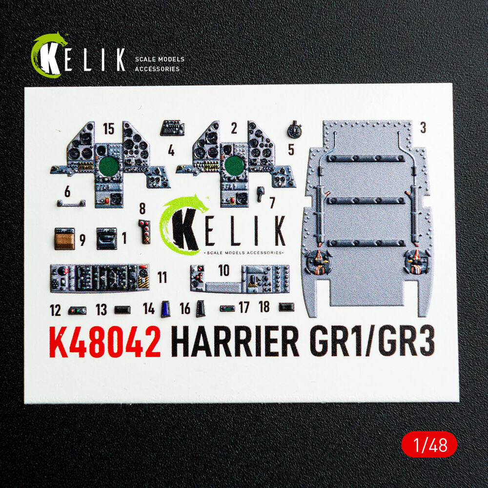 Harrier GR1/GR3 interior 3D decals for Kinetic kit