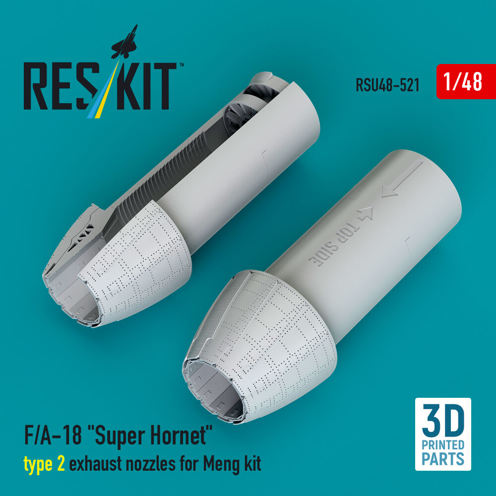 F/A-18 Super Hornet type 2 exhaust nozzles for Meng kit (3D Printed)