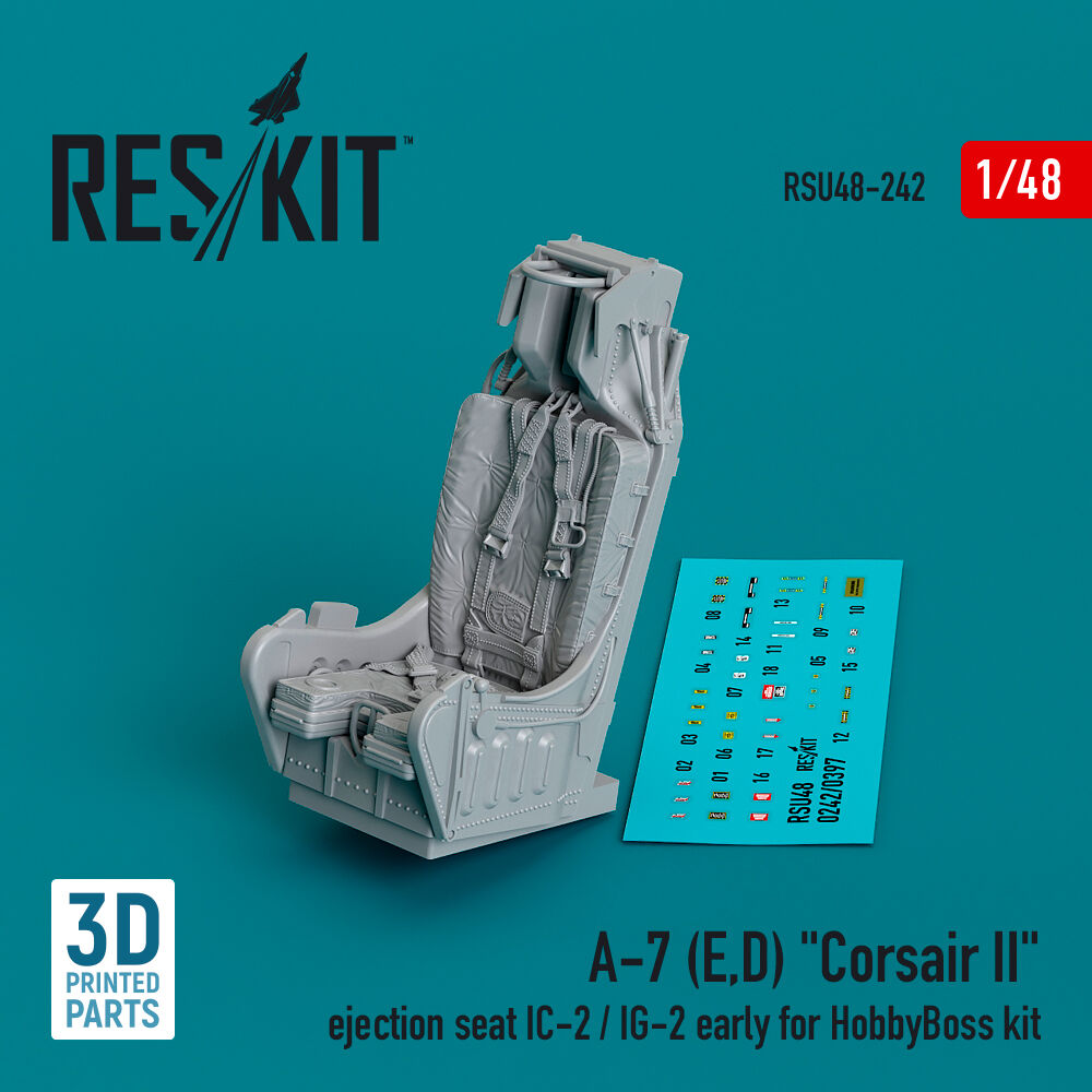 A-7 (E,D) Corsair II ejection seat IC-2 / IG-2 early for HobbyBoss kit (3D Printed)