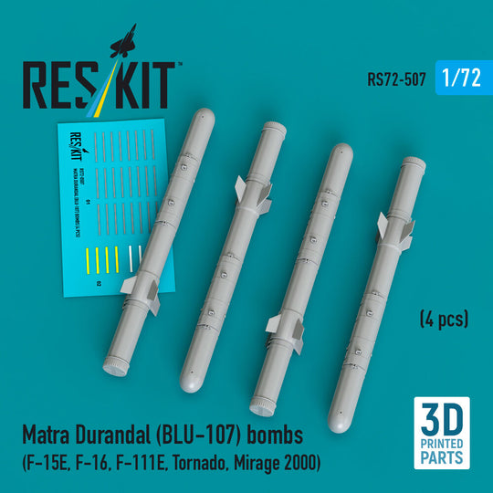 Matra Durandal (BLU-107) bombs (4 pcs) (F-15E, F-16, F-111E, Tornado, Mirage 2000) (3D Printed)