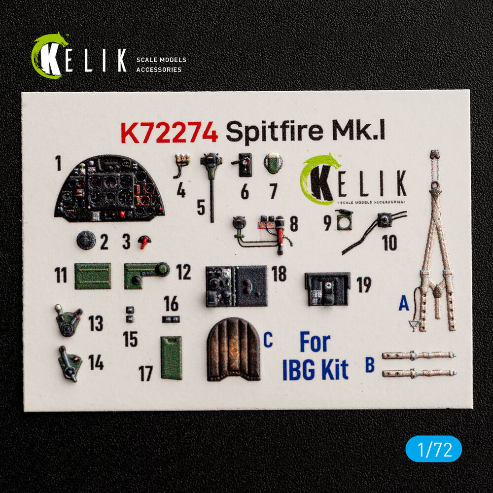 Spitfire Mk.I - interior 3D decals for IBG