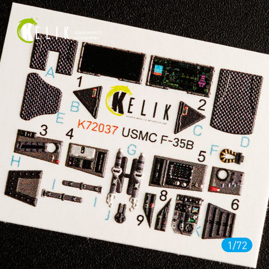 F-35B  interior 3D decals for Academy kit