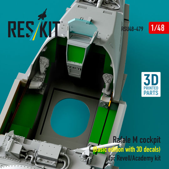Rafale M cockpit (Basic edition with 3D decals) for Revell/Academy kit (3D printed)