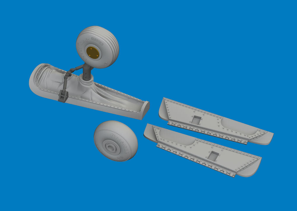 P-40K tail wheel bay PRINT for Eduard