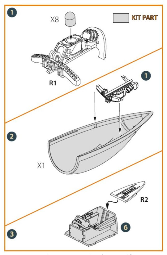 F-86A Canopy frame detailing set for CP kits