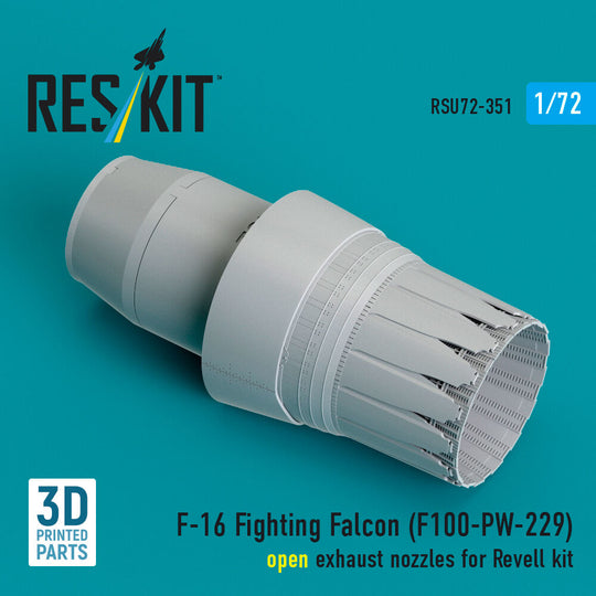 F-16 Fighting Falcon (F100-PW-229) open exhaust nozzle (3D Printed) for Revell