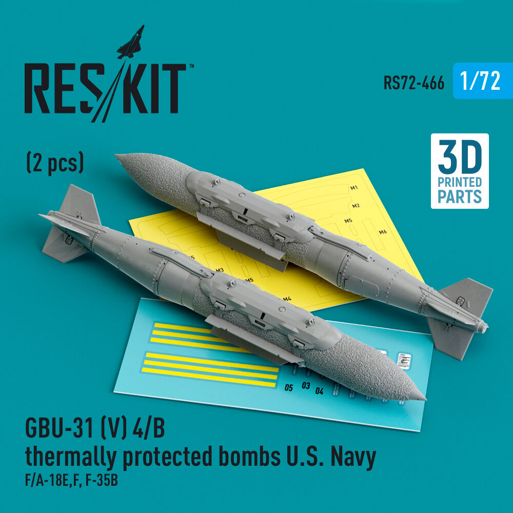 GBU-31 (V) 4/B thermally protected bombs U.S. Navy (2 pcs) (F/A-18E,F, F-35B) (3D Printed)