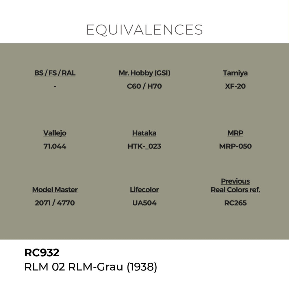 Real Colors: RLM 02 RLM-GRAU (1938) 17 ml.