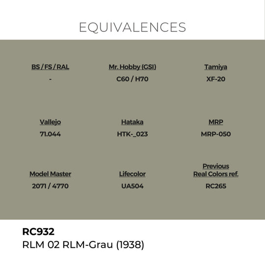 Real Colors: RLM 02 RLM-GRAU (1938) 17 ml.