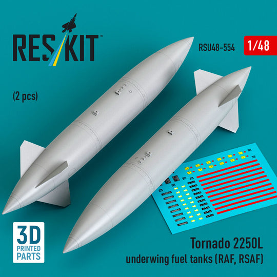 Tornado 2250L underwing fuel tanks (RAF, RSAF) (2 pcs) (3D Printed)