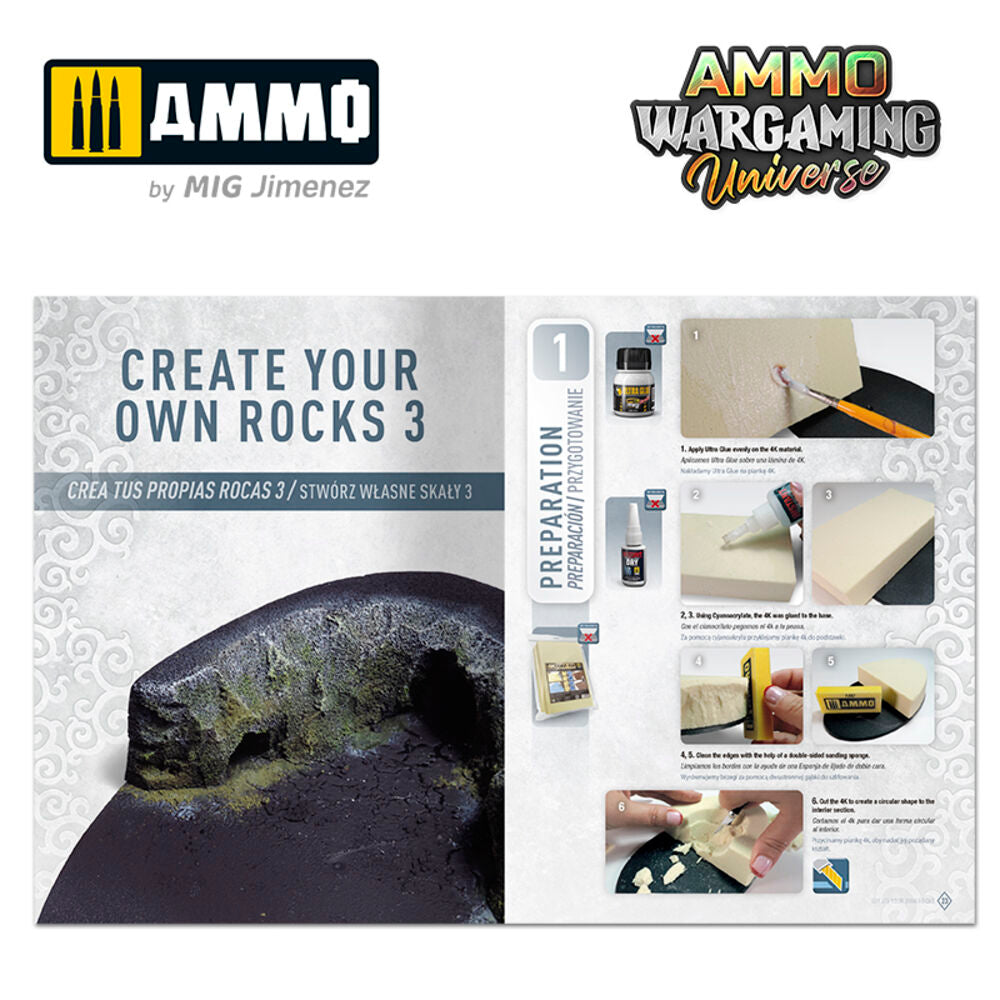 AMMO WARGAMING UNIVERSE Book 11 – Create your own Rocks (Multilingual Book)