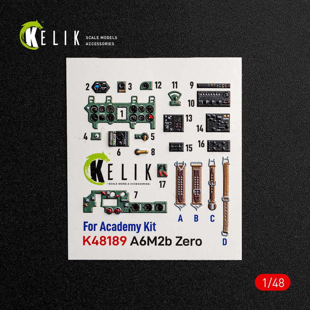 A6M2b Zero - interior 3D decals for Academy