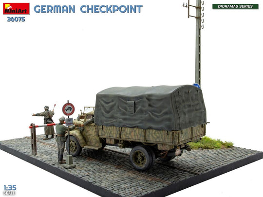 German Checkpoint. 3t Cargo Truck 3,6-36S & Kfz.1 Type 170VK w/ Feldgendarmerie. Big Set