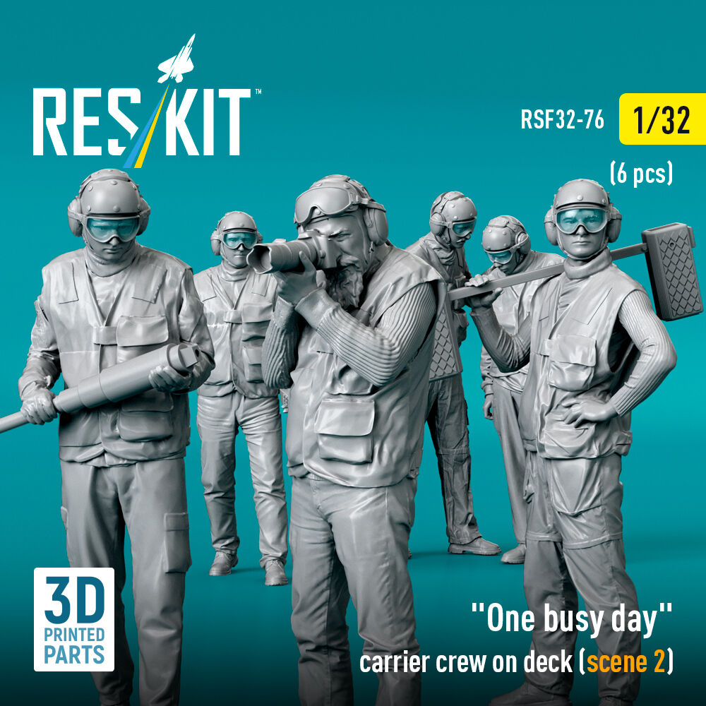 One busy day carrier crew on deck (scene 2) (6 pcs) (3D Printed)