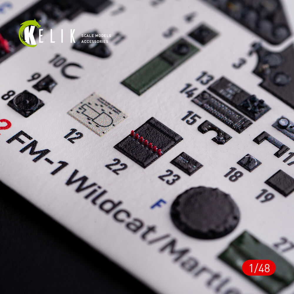 FM-1 Wildcat/Martlet Mk.V interior 3D decals for Tamiya kit