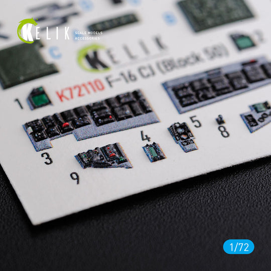 F-16 CJ (Block 50) interior 3D decals for Tamiya kit