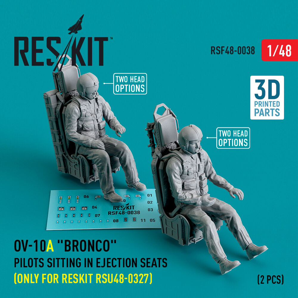 OV-10A Bronco pilots sitting in ejection seats (only for RESKIT RSU48-0327) (2 pcs) (3D Printed)