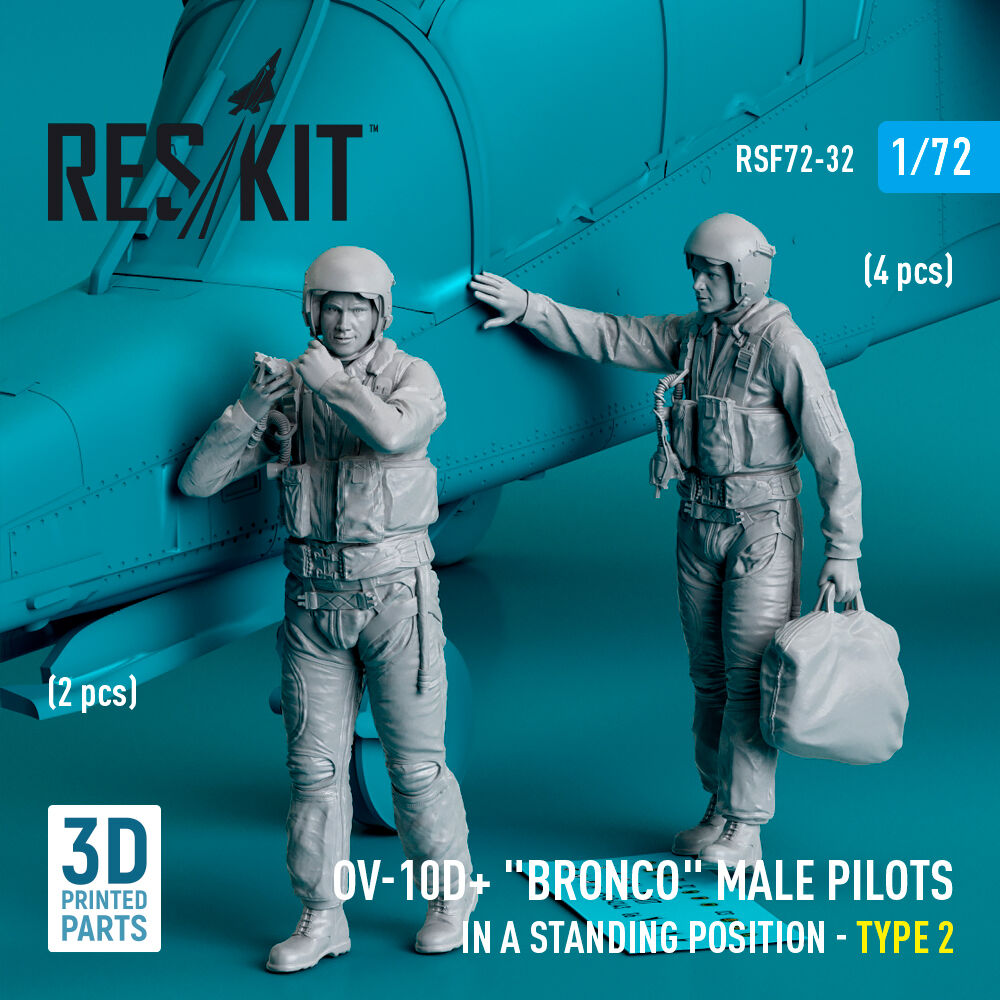 OV-10D+ Bronco male pilots (in a standing position - type 2) (2 pcs) (3D Printed)