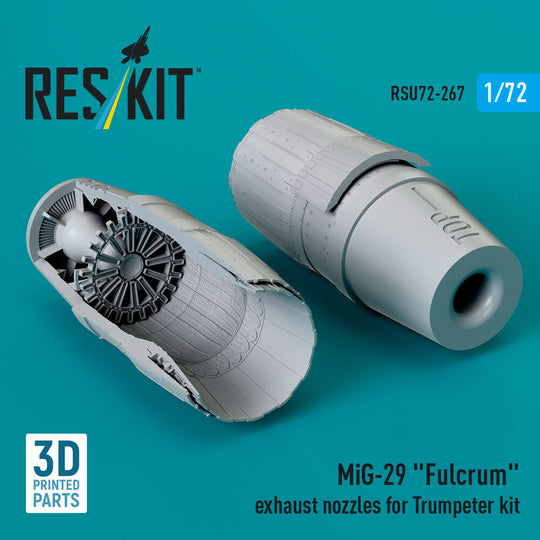 MiG-29 Fulcrum exhaust nozzles for Trumpeter kit (3D Printed)