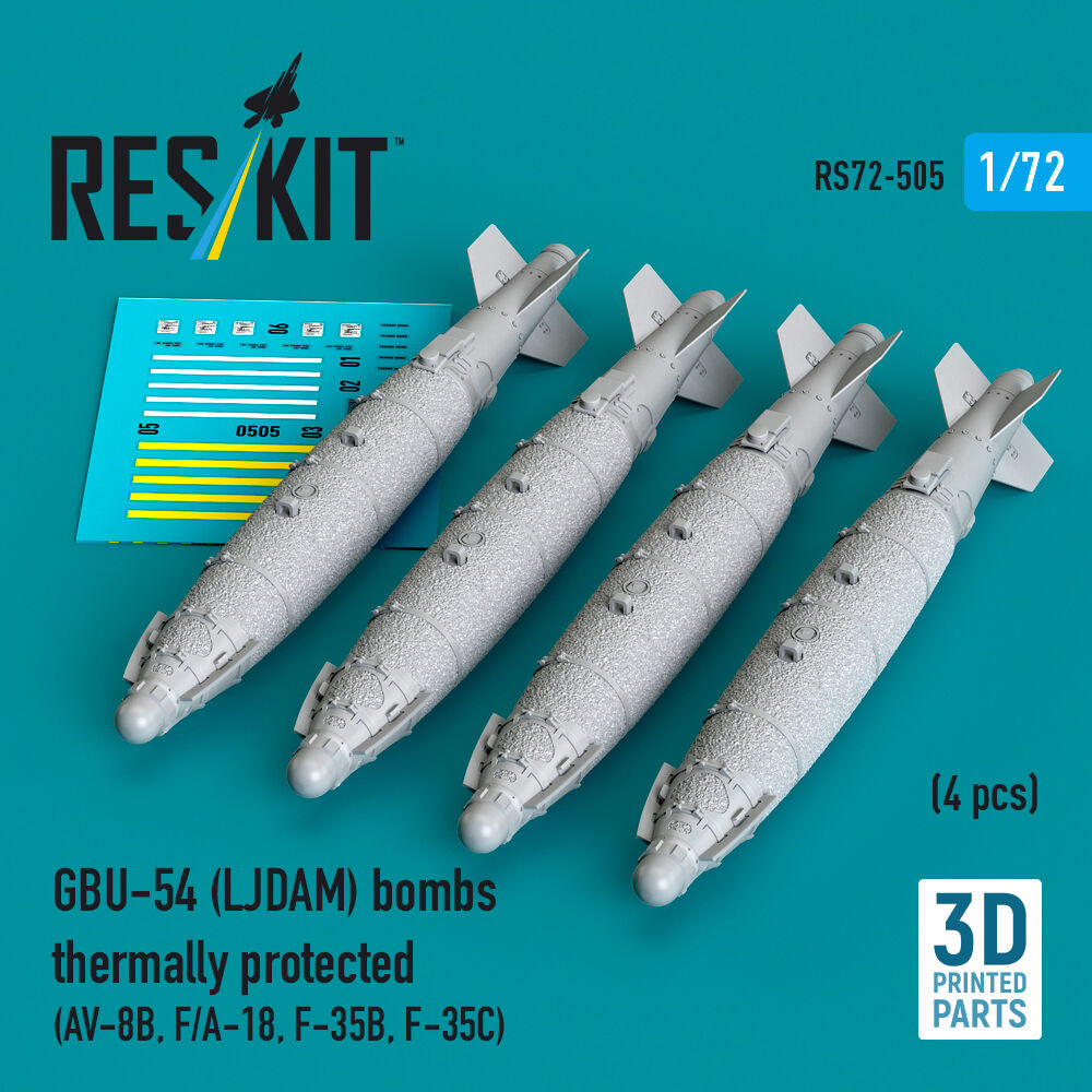GBU-54 (LJDAM) bombs thermally protected (4 pcs) (AV-8B, F/A-18A-F, F-35B, F-35C) (3D Printed)