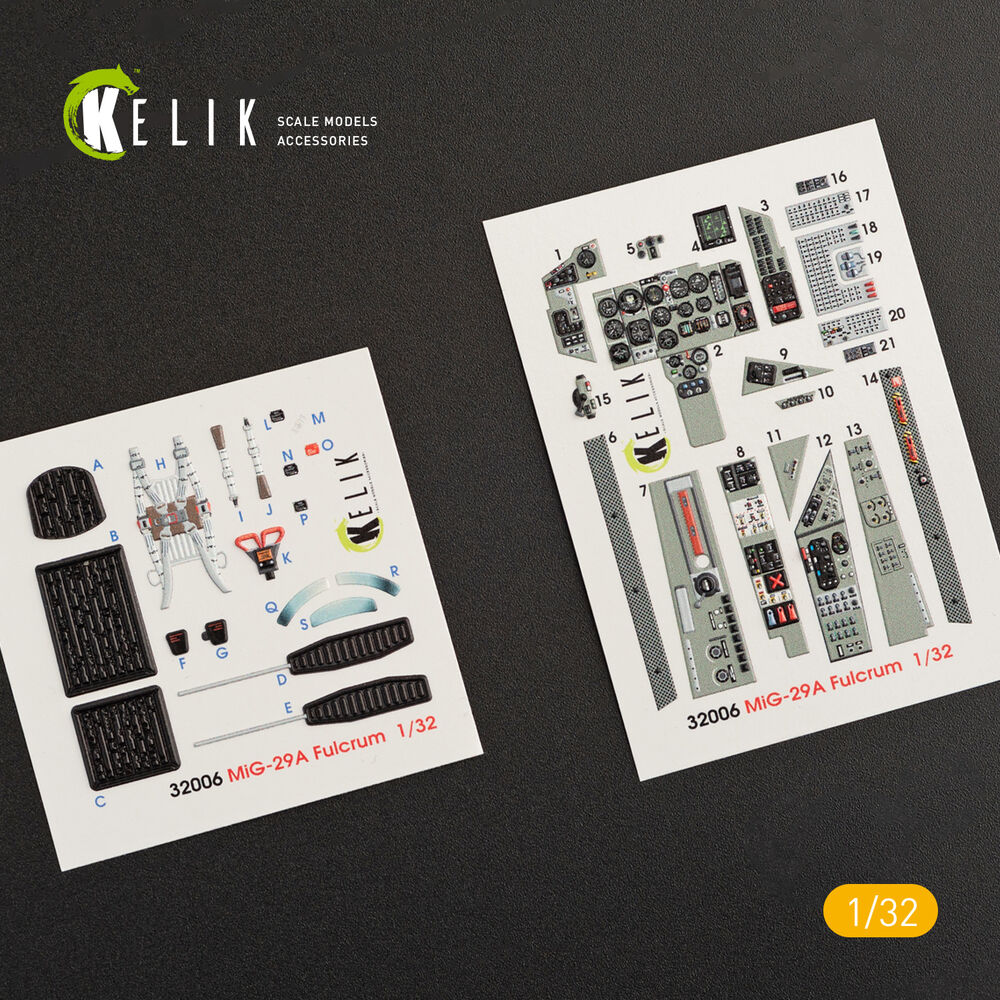 MiG-29A (9-12) Fulcrum interior 3D decals for Trumpeter kit
