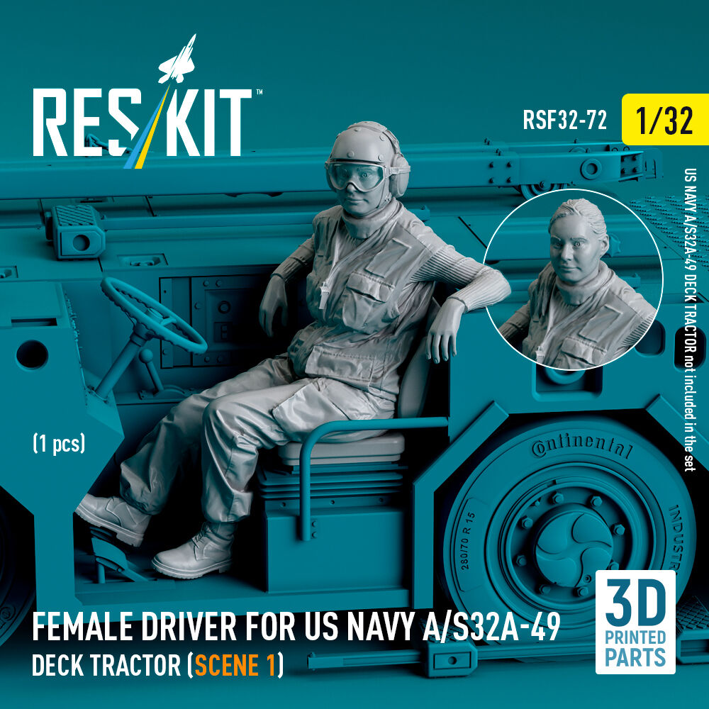 Female driver for US NAVY A/S32A-49 Deck Tractor (scene 1) (1 pcs) (3D Printed)