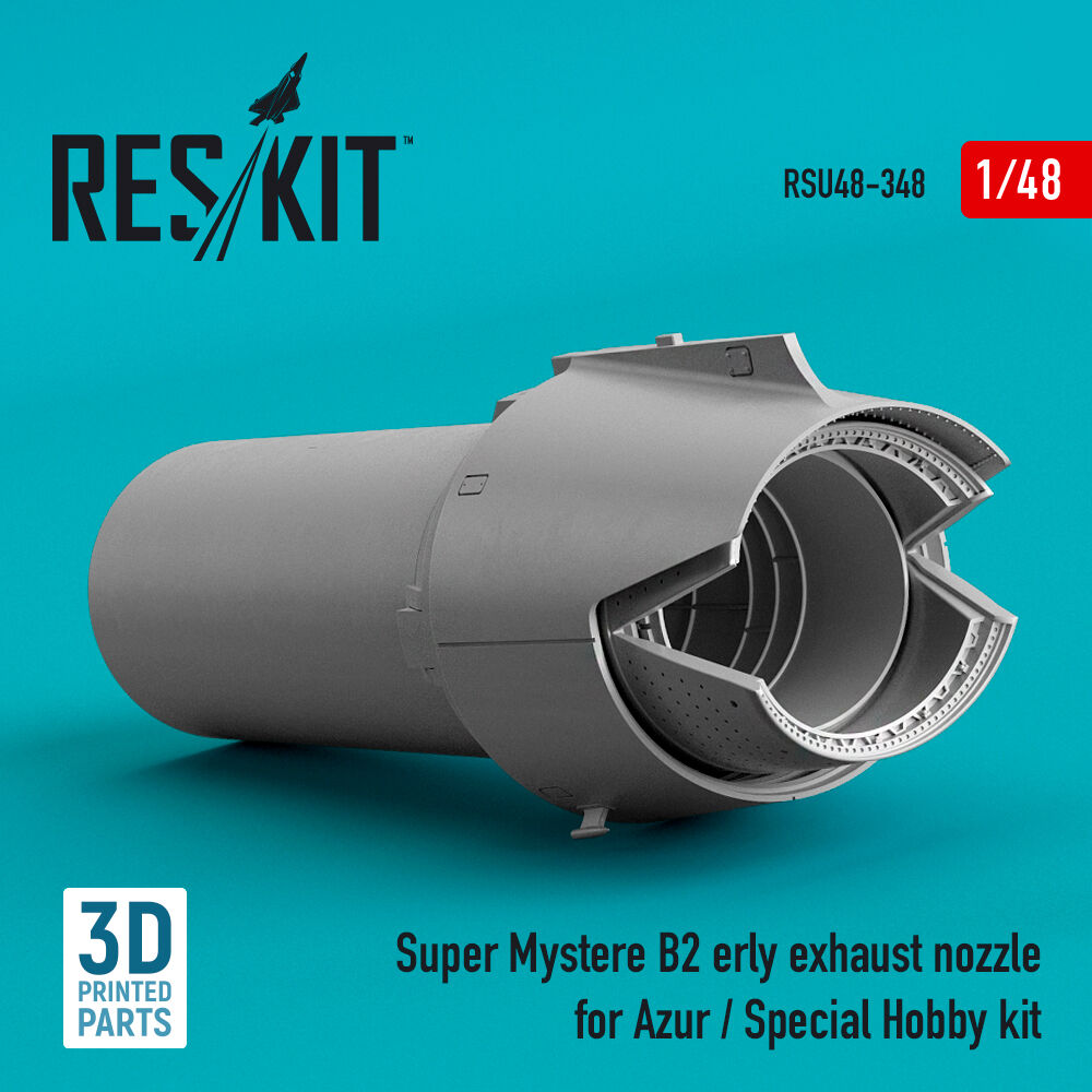 Super Mystere B2 early exhaust nozzle for Azur / Special Hobby kit (3D Printed)