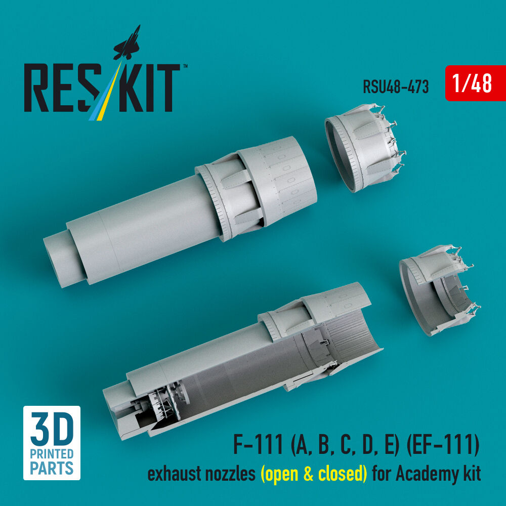 F-111 (A, B, C, D, E) (EF-111) exhaust nozzles (open & closed) for Academy kit (3D Printed)