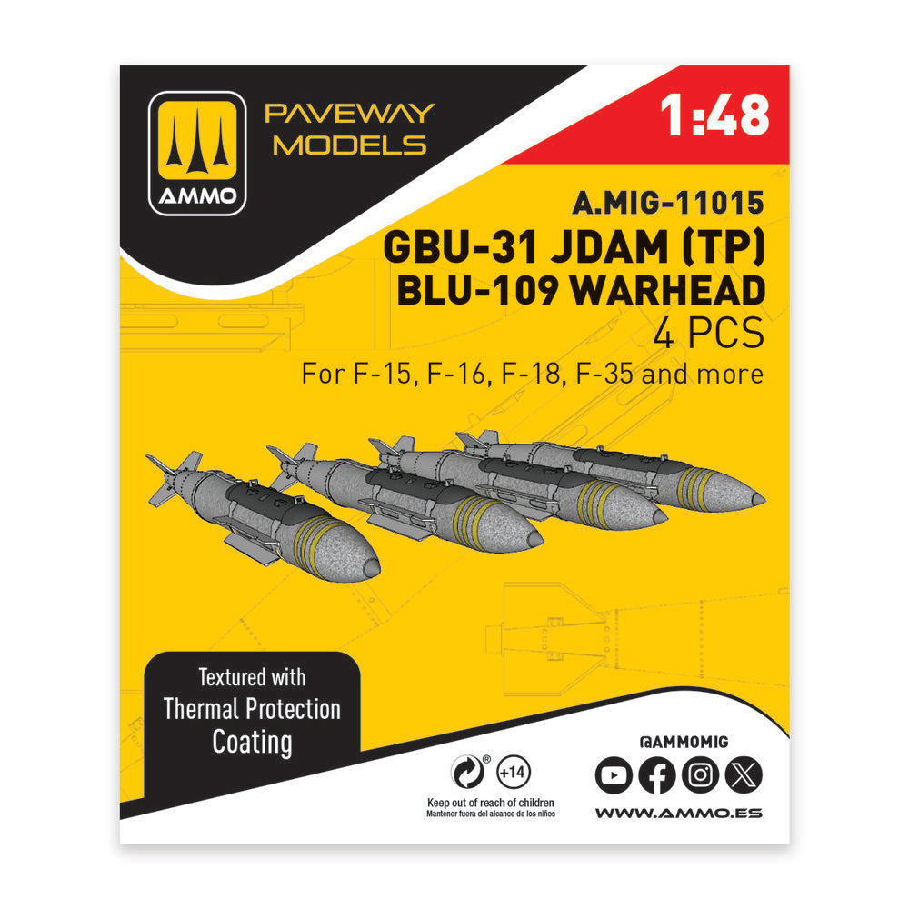 GBU-31 JDAM with Thermal Protection, BLU-109 Warhead (4 pcs)