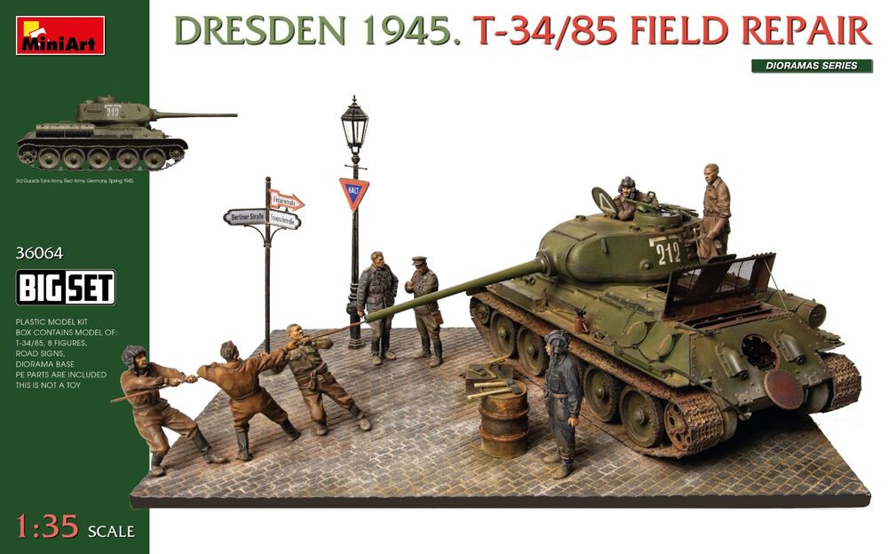 Dresden 1945. T-34/85 Field Repair. Big Set