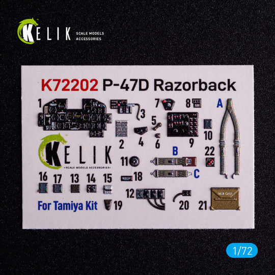 P-47D Razorback - interior 3D decals for Tamiya kit