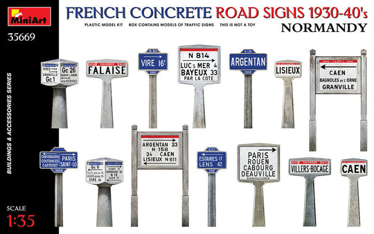 French Concrete Road Signs 1930-40's. Normandy