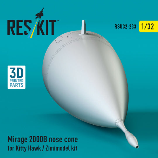 Mirage 2000B nose cone for Kitty Hawk / Zimimodel kit (3D Printed)