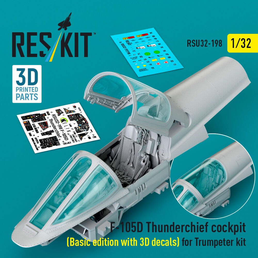 F-105D Thunderchief cockpit (Basic edition with 3D decals) for Trumpeter kit (3D Printed)