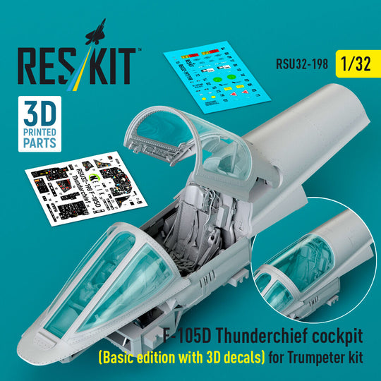 F-105D Thunderchief cockpit (Basic edition with 3D decals) for Trumpeter kit (3D Printed)