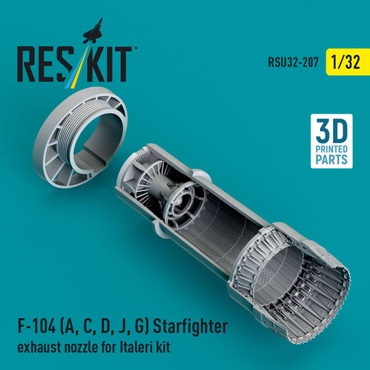 F-104 (A, C, D, J, G) Starfighter exhaust nozzle for Italeri kit (3D Printed)