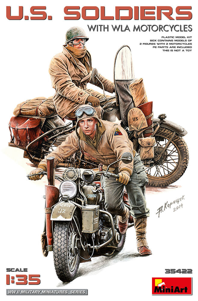 U.S. Soldiers w/ WLA Motorcycles
