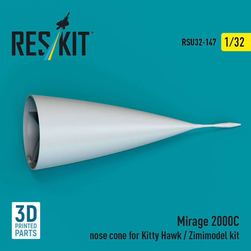 Mirage 2000C nose cone for Kitty Hawk / Zimimodel kit (3D Printed)