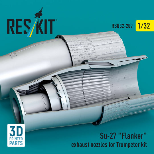 Su-27 Flanker exhaust nozzles for Trumpeter kit (3D Printed)