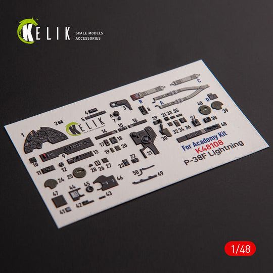 ?-38F Lightning - interior 3D decals for Academy kit