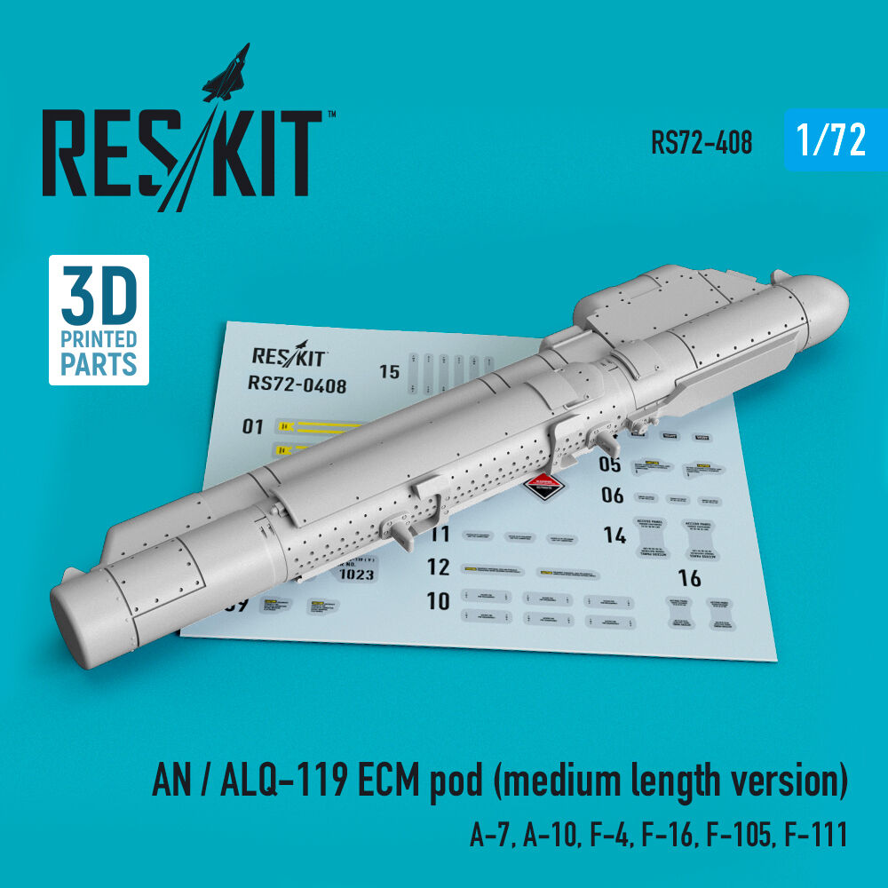 AN / ALQ-119 ECMpod (medium length version) (A-7, A-10, F-4, F-16, F-105, F-111) (3D Printed)