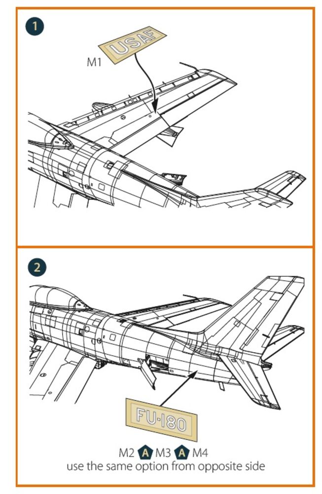 F-86A pre-cut patterns for numbers and lettering painting mask for CP4825 kit