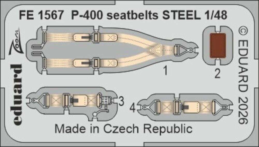 P-400 seatbelts STEEL for Arma Hobby