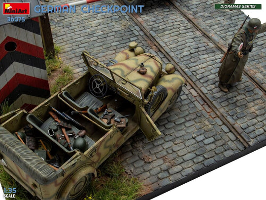 German Checkpoint. 3t Cargo Truck 3,6-36S & Kfz.1 Type 170VK w/ Feldgendarmerie. Big Set