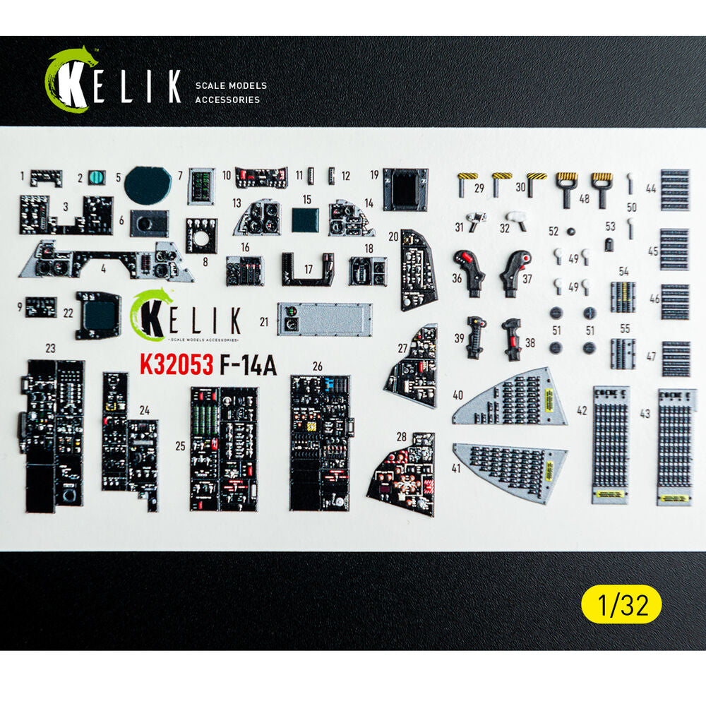 F-14A - interior 3D decals for Tamiya kit