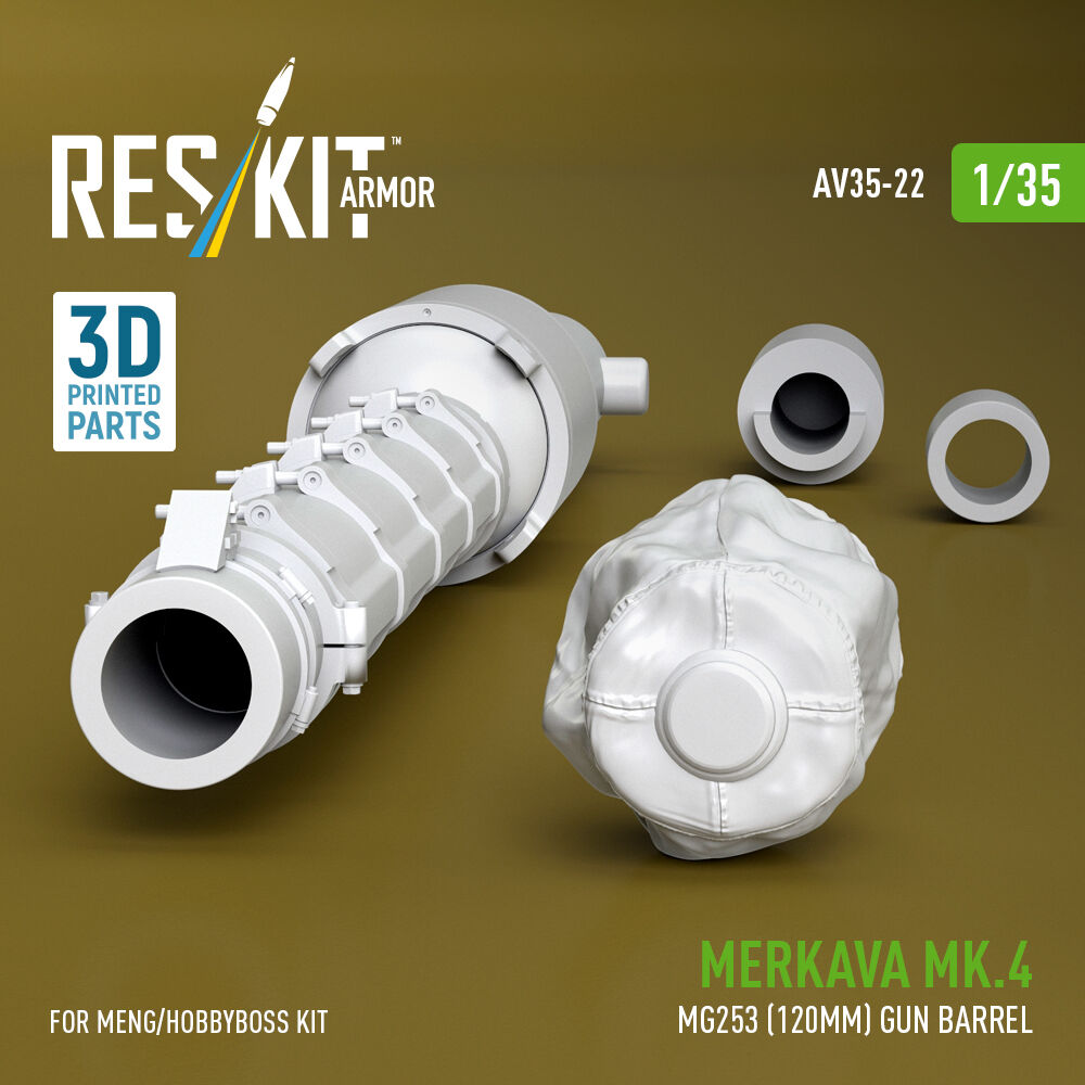 Merkava Mk.4 MG253 (120mm) gun barrel (3D Printed) for Meng / Hobby Boss