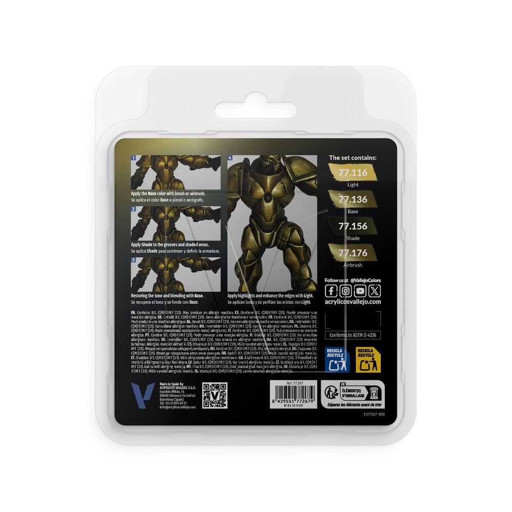 True Metallic Metal: Greenish Gold Paint Set (4)